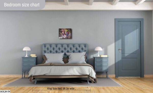 A bedroom with two nightstands and a bed.