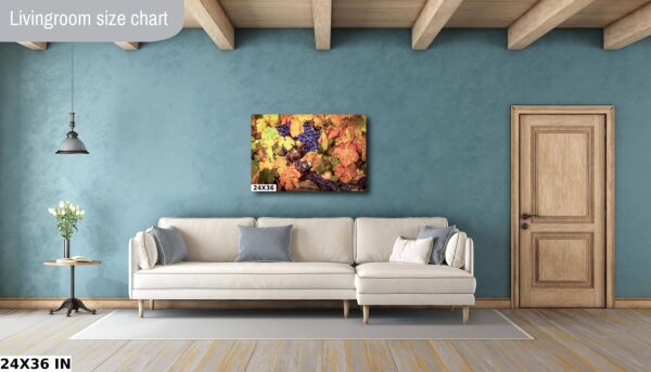 A living room with blue walls and white furniture.