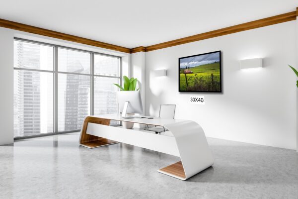 A living room with white walls and furniture.