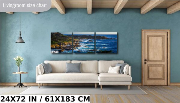 A painting of the ocean on canvas
