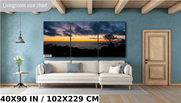 A large painting of the sky and clouds
