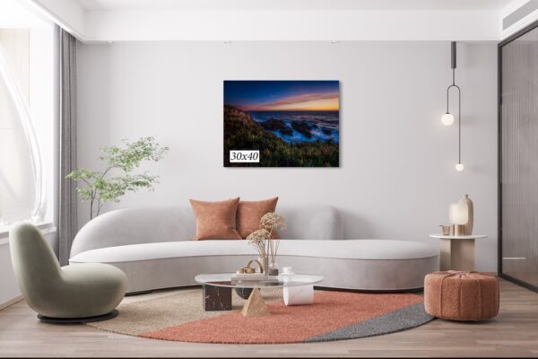 A living room with a couch and table