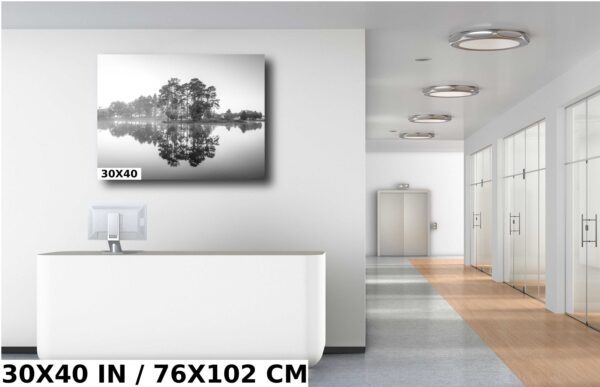 A large picture of a room with a mirror