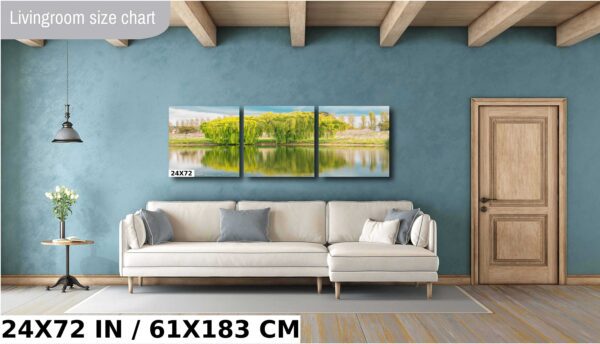 A living room with a couch and pillows