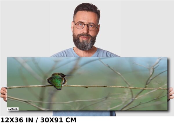 A man standing next to a tree with a bird on it.