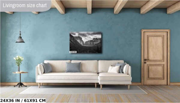 A living room with blue walls and white furniture.