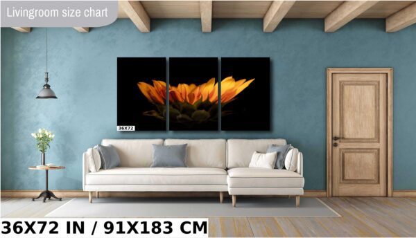 A large painting of a flower on the wall
