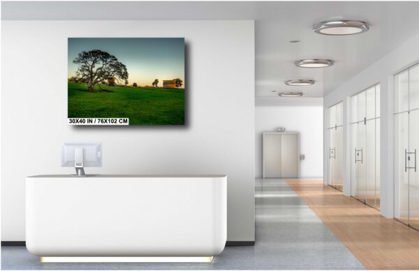 A large picture of a tree in the middle of a room.