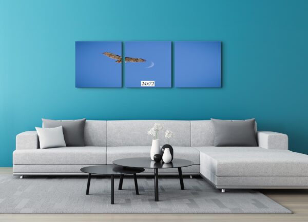 A living room with a couch and table