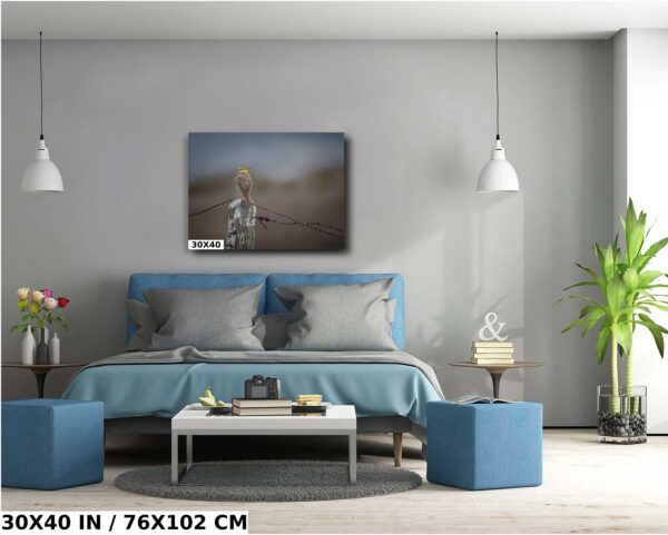 A bedroom with a bed and two tables