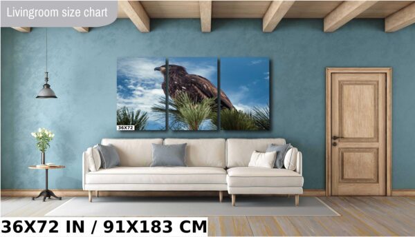 A large painting of a bird on the wall