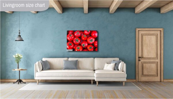 A living room with a couch and a wall hanging