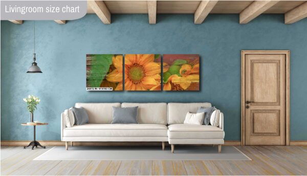 Rustic Sunflower Fusion – Vibrant Blooms on Weathered Barnwood - Image 8