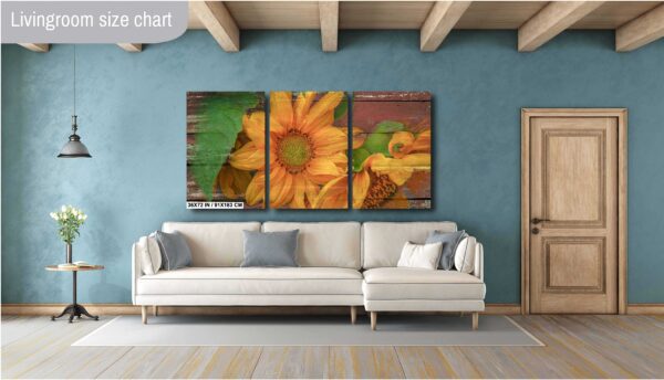 Rustic Sunflower Fusion – Vibrant Blooms on Weathered Barnwood - Image 9